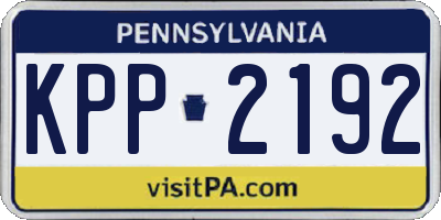 PA license plate KPP2192