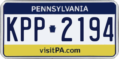 PA license plate KPP2194