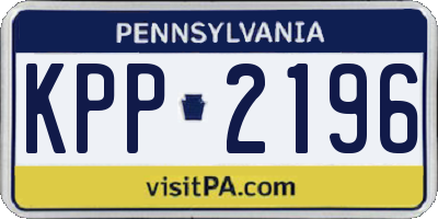 PA license plate KPP2196