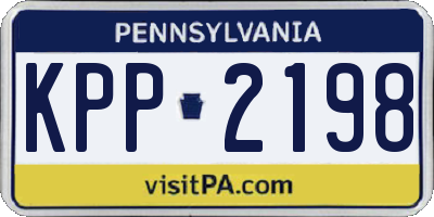 PA license plate KPP2198