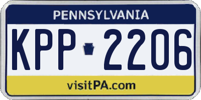 PA license plate KPP2206