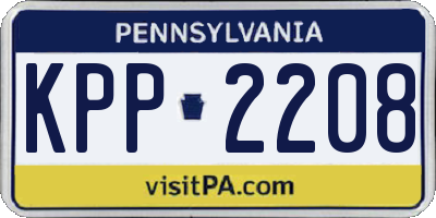 PA license plate KPP2208