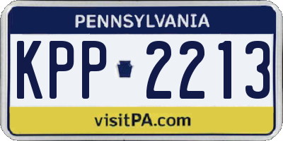PA license plate KPP2213