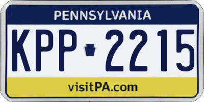 PA license plate KPP2215