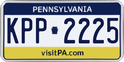 PA license plate KPP2225