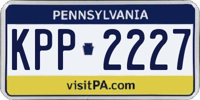 PA license plate KPP2227