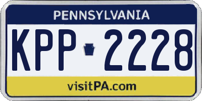 PA license plate KPP2228