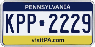 PA license plate KPP2229