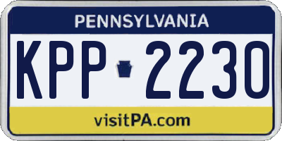 PA license plate KPP2230