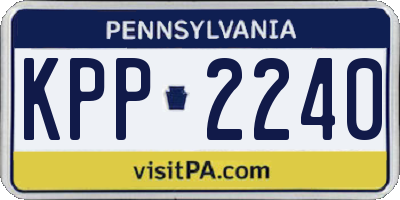 PA license plate KPP2240