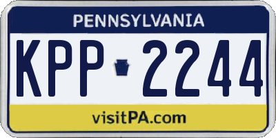 PA license plate KPP2244