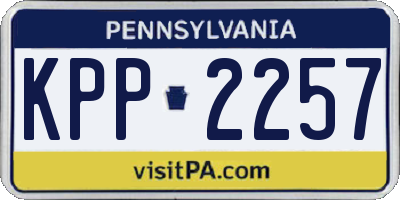 PA license plate KPP2257