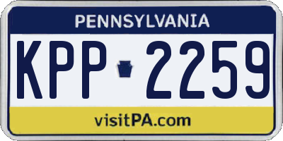 PA license plate KPP2259