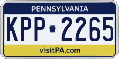 PA license plate KPP2265