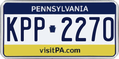 PA license plate KPP2270
