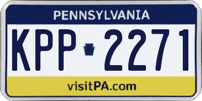 PA license plate KPP2271