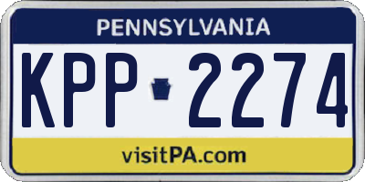 PA license plate KPP2274