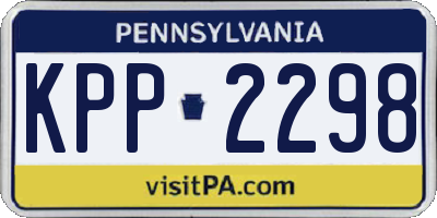 PA license plate KPP2298