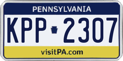 PA license plate KPP2307