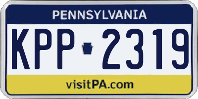 PA license plate KPP2319