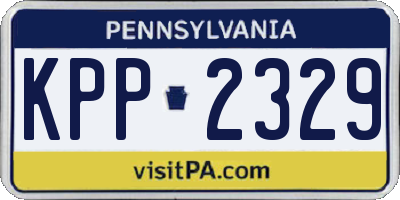 PA license plate KPP2329