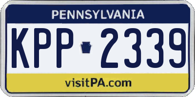PA license plate KPP2339