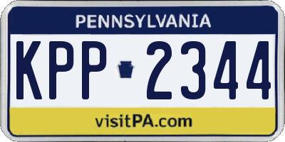 PA license plate KPP2344