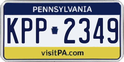 PA license plate KPP2349