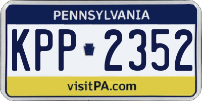PA license plate KPP2352