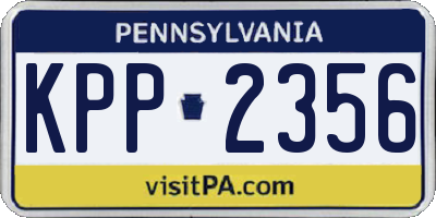 PA license plate KPP2356