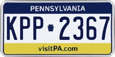 PA license plate KPP2367