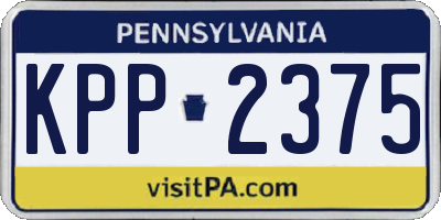 PA license plate KPP2375