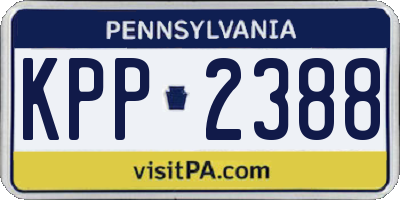 PA license plate KPP2388