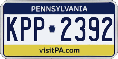 PA license plate KPP2392