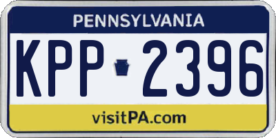 PA license plate KPP2396