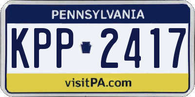PA license plate KPP2417
