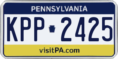 PA license plate KPP2425