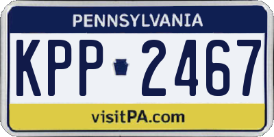 PA license plate KPP2467