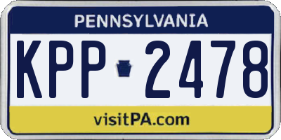 PA license plate KPP2478
