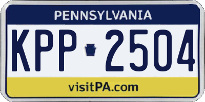 PA license plate KPP2504