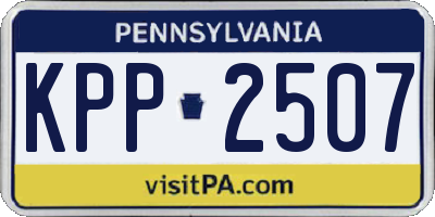 PA license plate KPP2507