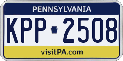 PA license plate KPP2508