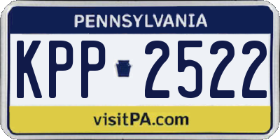 PA license plate KPP2522