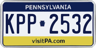 PA license plate KPP2532
