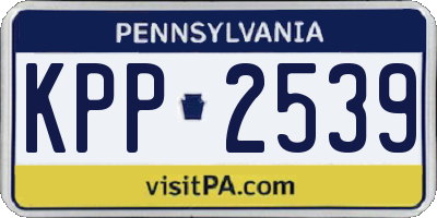 PA license plate KPP2539