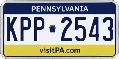 PA license plate KPP2543