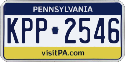 PA license plate KPP2546
