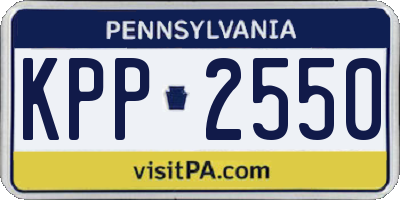 PA license plate KPP2550
