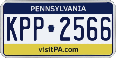 PA license plate KPP2566