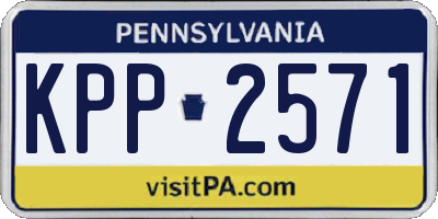 PA license plate KPP2571